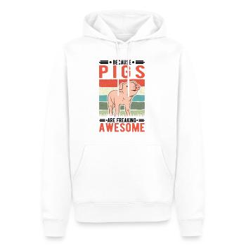 Because Pigs are freaking awesome Schweine - Männer Premium Bio Hoodie - Weiß - Vorne - Nico (187cm)