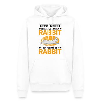 Lapin lapin lapin lapin - Sweat à capuche Premium bio Homme - blanc - Devant - Nico (187cm)