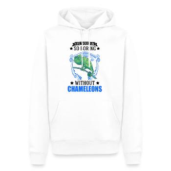 Caméléon Cadeau Caméléon - Sweat à capuche Premium bio Homme - blanc - Devant - Nico (187cm)