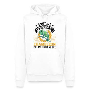 Caméléon Cadeau Caméléon - Sweat à capuche Premium bio Homme - blanc - Devant - Nico (187cm)