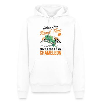 Caméléon Cadeau Caméléon - Sweat à capuche Premium bio Homme - blanc - Devant - Nico (187cm)