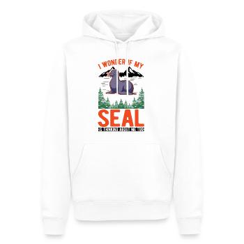 Robbe Geschenk Seehund Seelöwe - Männer Premium Bio Hoodie - Weiß - Vorne - Nico (187cm)