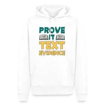 Prouvez-le, preuve textuelle 30 - Sweat à capuche Premium bio Homme - blanc - Devant - Nico (187cm)