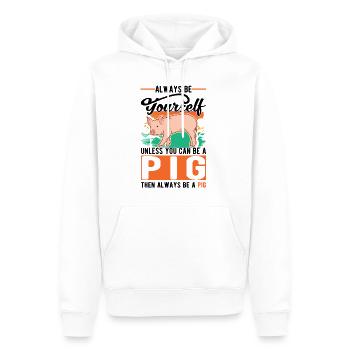 Porc Cadeau Agriculteur Cochon - Sweat à capuche Premium bio Homme - blanc - Devant - Nico (187cm)