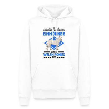 Welsh Pony Einhorn Welsh Pferd - Männer Premium Bio Hoodie - Weiß - Vorne - Nico (187cm)