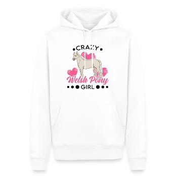 Poney fille galloise folle - Sweat à capuche Premium bio Homme - blanc - Devant - Nico (187cm)