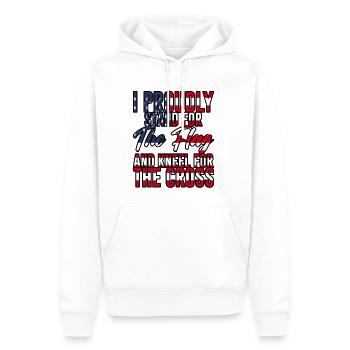 I Proudly Stand For The Flag Kneel For The Cross 3 - Männer Premium Bio Hoodie - Weiß - Vorne - Nico (187cm)