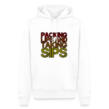 emballer les lèvres et prendre des gorgées 4 - Sweat à capuche Premium bio Homme - blanc - Devant - Nico (187cm)