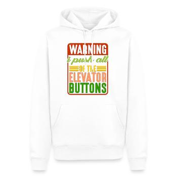 Warning I Push All Of The Elevator Buttons 7 - Men’s Premium Organic Hoodie - white - Front - Nico (187cm)