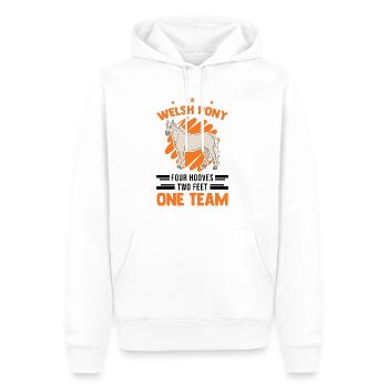 Welsh Pony 4 Hufen 2 Beine Ein Team - Männer Premium Bio Hoodie - Weiß - Vorne - Nico (187cm)