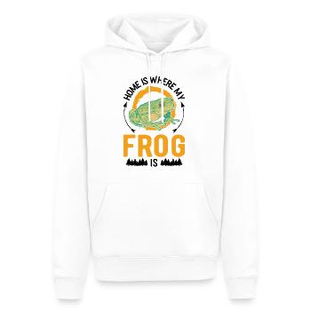Zuhause ist wo mein Frosch ist - Männer Premium Bio Hoodie - Weiß - Vorne - Nico (187cm)