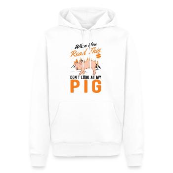 Porc Cadeau Agriculteur Cochon - Sweat à capuche Premium bio Homme - blanc - Devant - Nico (187cm)