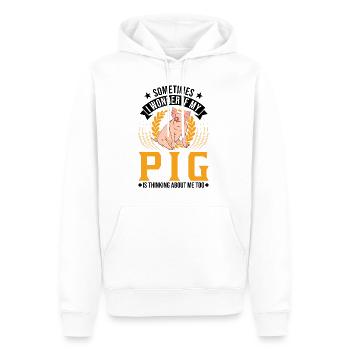 Éleveur de porcs Agriculteur Piggy - Sweat à capuche Premium bio Homme - blanc - Devant - Nico (187cm)