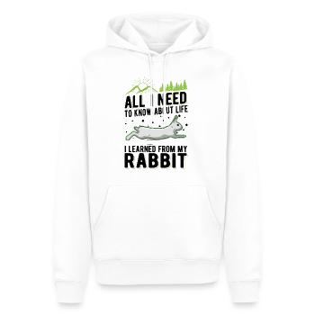Lapin Cadeau Lapin Lapin Lapin - Sweat à capuche Premium bio Homme - blanc - Devant - Nico (187cm)
