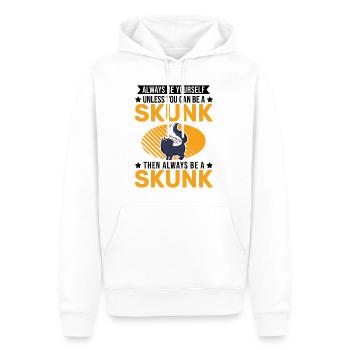 Always be yourself Skunk Stinkntier - Männer Premium Bio Hoodie - Weiß - Vorne - Nico (187cm)