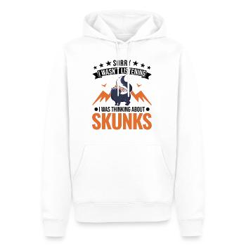 Cadeau Skunk - Sweat à capuche Premium bio Homme - blanc - Devant - Nico (187cm)