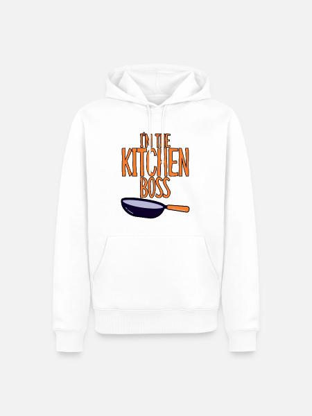 Je suis le patron de la cuisine 2 - Sweat à capuche Premium bio Homme - blanc