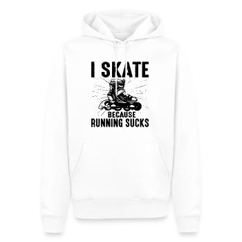 I Skate Because Running Sucks 2 - Männer Premium Bio Hoodie - Weiß - Vorne - Nico (187cm)