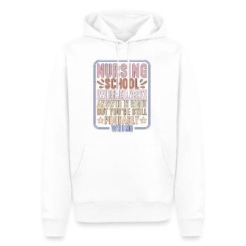 École d’infirmières où chaque réponse est juste 2 - Sweat à capuche Premium bio Homme - blanc - Devant - Nico (187cm)
