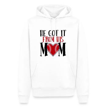 He Got It From His Mom 4 - Männer Premium Bio Hoodie - Weiß - Vorne - Nico (187cm)