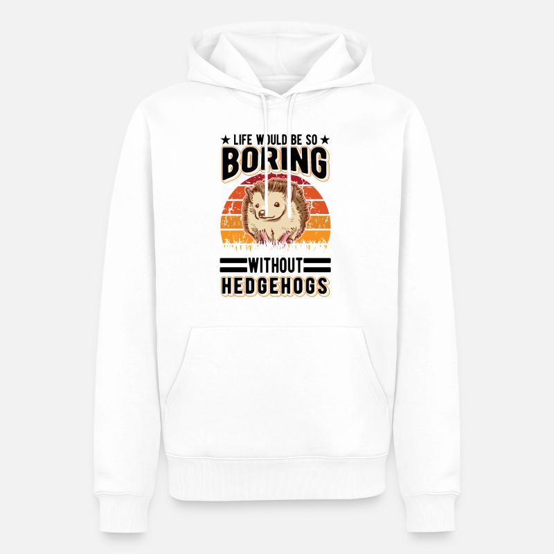 Hérisson Cadeau Stacheligel - Sweat à capuche Premium bio Homme - blanc