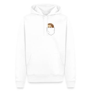 Igel in Brusttasche - Männer Premium Bio Hoodie - Weiß - Vorne - Nico (187cm)