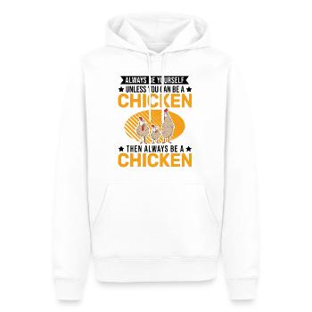Poulets Élevage de poulets Éleveur de poulet - Sweat à capuche Premium bio Homme - blanc - Devant - Nico (187cm)