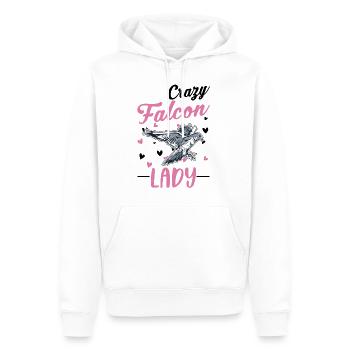 Verrückte Falken Frau - Männer Premium Bio Hoodie - Weiß - Vorne - Nico (187cm)