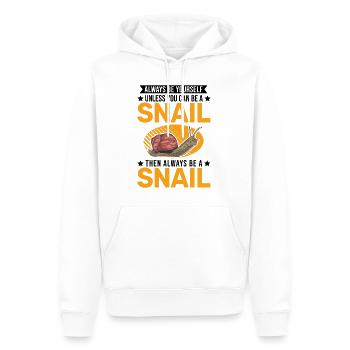 Always be yourself Snail Schnecke - Männer Premium Bio Hoodie - Weiß - Vorne - Nico (187cm)