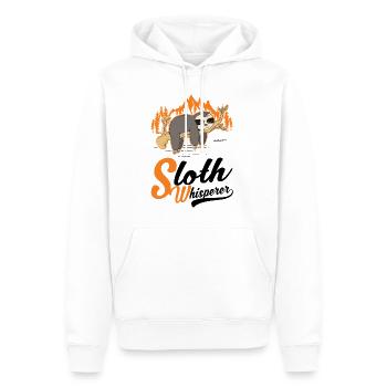 Faultier Flüsterer Sloth Whisperer - Sweat à capuche Premium bio Homme - blanc - Devant - Nico (187cm)