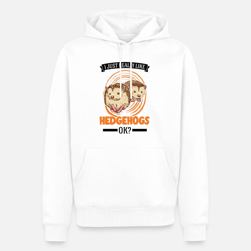 Ich mag einfach Igel - Männer Premium Bio Hoodie - Weiß