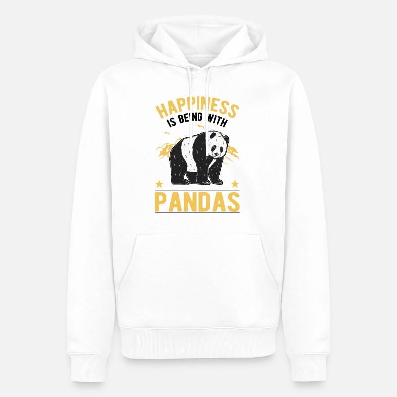 Panda Glück Pandabär - Männer Premium Bio Hoodie - Weiß