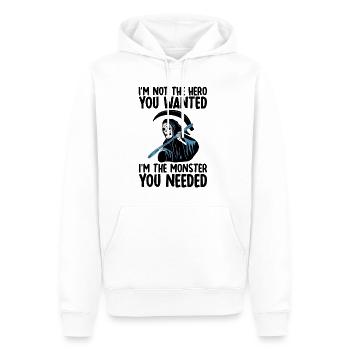 Not The Hero You Wanted, The Monster You Needed 2 - Männer Premium Bio Hoodie - Weiß - Vorne - Nico (187cm)