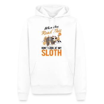Sloth Gift Sloth - Men’s Premium Organic Hoodie - white - Front - Nico (187cm)