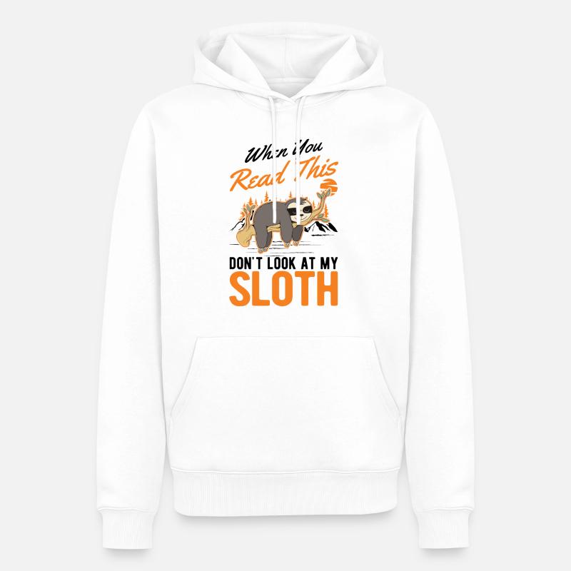 Faultier Geschenk Sloth - Männer Premium Bio Hoodie - Weiß