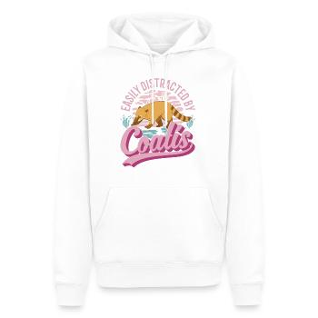 Facilement distrait par Coatis coati - Sweat à capuche Premium bio Homme - blanc - Devant - Nico (187cm)