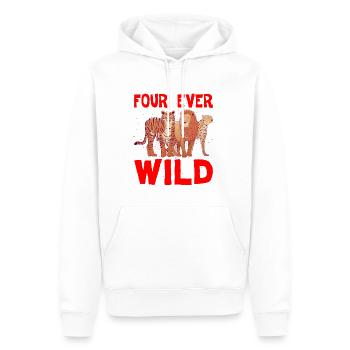 Four Ever Wild 40 - Männer Premium Bio Hoodie - Weiß - Vorne - Nico (187cm)