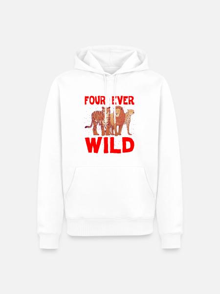 Four Ever Wild 40 - Männer Premium Bio Hoodie - Weiß