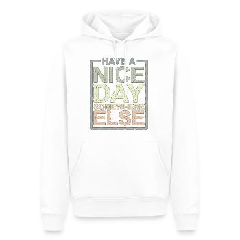 Have a nice day somewhere else 12 - Men’s Premium Organic Hoodie - white - Front - Nico (187cm)