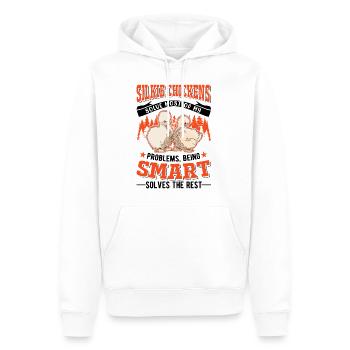 Silk Chicken Cadeau Silkie Chicken Silkie Chicken - Sweat à capuche Premium bio Homme - blanc - Devant - Nico (187cm)