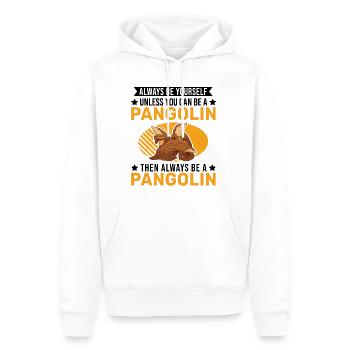 Always be yourself Pangolin Schuppentier - Men’s Premium Organic Hoodie - white - Front - Nico (187cm)