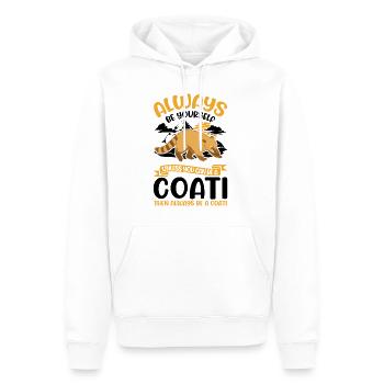 Always be yourself Coati Nasenbär - Men’s Premium Organic Hoodie - white - Front - Nico (187cm)