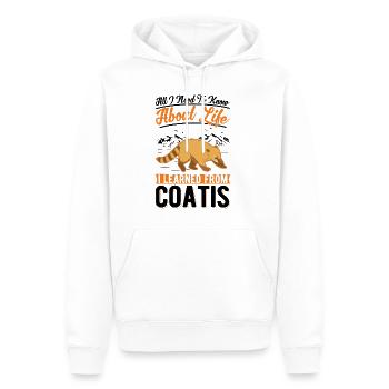 Coati Gift Proboscis Bear Coati - Men’s Premium Organic Hoodie - white - Front - Nico (187cm)