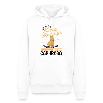 Capybara Wasserschwein Capibara - Sweat à capuche Premium bio Homme - blanc - Devant - Nico (187cm)