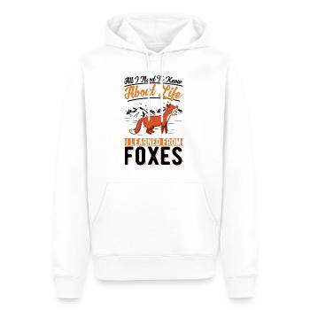 Fuchs Geschenk Rotfuchs - Männer Premium Bio Hoodie - Weiß - Vorne - Nico (187cm)