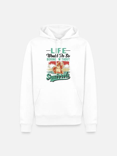 Eichhörnchen Geschenk Squirrel Grauhörnchen - Männer Premium Bio Hoodie - Weiß