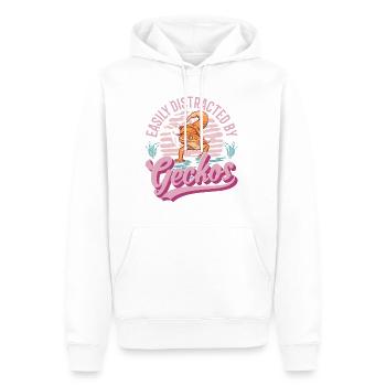 Facilement distrait par Geckos Leopardgecko - Sweat à capuche Premium bio Homme - blanc - Devant - Nico (187cm)