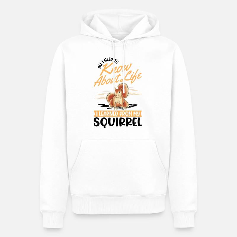Eichhörnchen Geschenk Grauhörnchen Squirrel - Männer Premium Bio Hoodie - Weiß