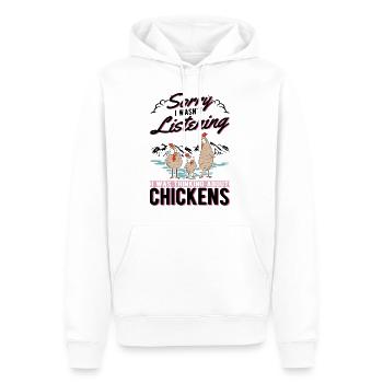 Poulets Éleveur Poulet Poulet - Sweat à capuche Premium bio Homme - blanc - Devant - Nico (187cm)