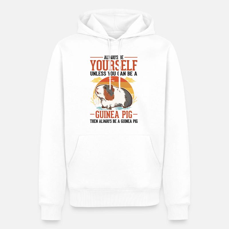 Cochon d’Inde Cadeau Cochon d’Inde - Sweat à capuche Premium bio Homme - blanc